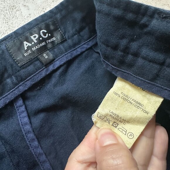 Men's A.P.C. CHINO‎ PANTS CLASSIQUE DARK-NAVY 100% COTTON COZBA Size S 32 Waist - Picture 5 of 7